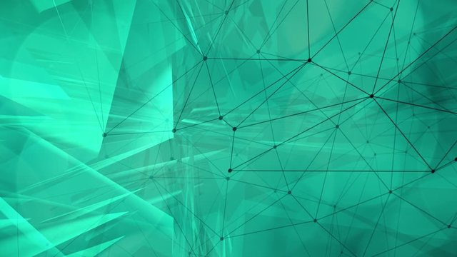 Connected dots and lines and abstract geometric shapes 4k background