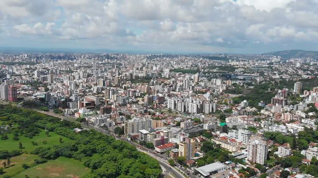 Porto Alegre, Rio Grande do Sul, Brazil (aerial view, drone footage)