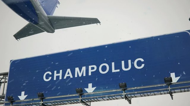 Airplane Takeoff Champoluc in Christmas