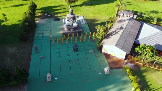 Buddhist temple Templo, Tower (Foz do Iguacu, Parana, Brazil) aerial view