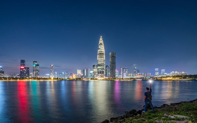 shenzhen city skyline at night