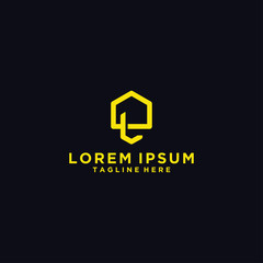 Abstract vector logo combines house and the letter L.