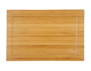 Natural brown wooden cutting board.