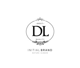 D L DL Beauty vector initial logo, handwriting logo of initial signature, wedding, fashion, jewerly, boutique, floral and botanical with creative template for any company or business.