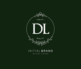 D L DL Beauty vector initial logo, handwriting logo of initial signature, wedding, fashion, jewerly, boutique, floral and botanical with creative template for any company or business.