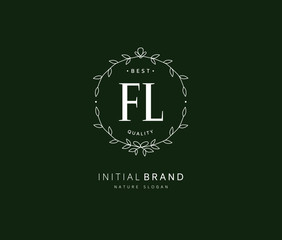 F L FL Beauty vector initial logo, handwriting logo of initial signature, wedding, fashion, jewerly, boutique, floral and botanical with creative template for any company or business.