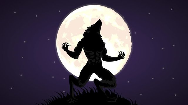 halloween dark scene with werewolf character