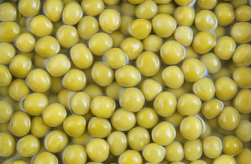 Canned green peas background