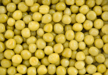 Canned green peas background