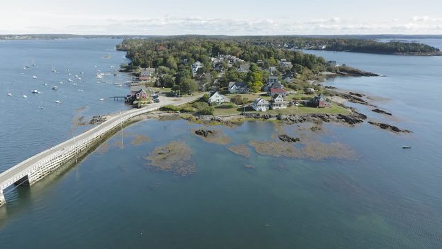 Establishing aerial, Lewiston Maine 4K