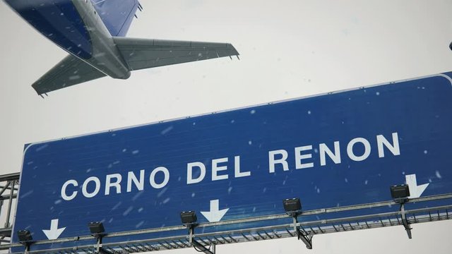 Airplane Takeoff Corno del Renon in Christmas