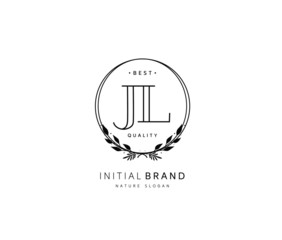 J L JL Beauty vector initial logo, handwriting logo of initial signature, wedding, fashion, jewerly, boutique, floral and botanical with creative template for any company or business.