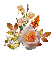 bouquet of flowers on white background