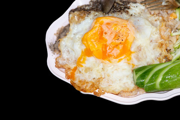 Food ; Fried rice with egg and herb .