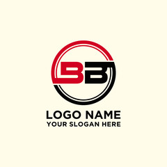 Circle logo with the letter BB inside. letters connecting with circles. Logo circle modern abstract