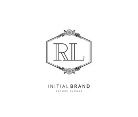 R L RL Beauty vector initial logo, handwriting logo of initial signature, wedding, fashion, jewerly, boutique, floral and botanical with creative template for any company or business.