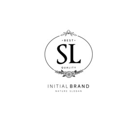 S L SL Beauty vector initial logo, handwriting logo of initial signature, wedding, fashion, jewerly, boutique, floral and botanical with creative template for any company or business.