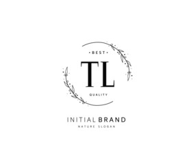 T L TL Beauty vector initial logo, handwriting logo of initial signature, wedding, fashion, jewerly, boutique, floral and botanical with creative template for any company or business.