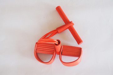 red plastic equipment for exercise