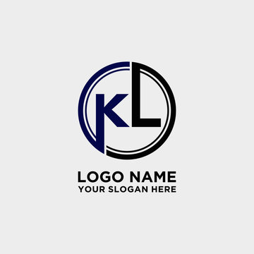 Circle logo with the letter KL inside. letters connecting with circles. Logo circle modern abstract