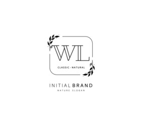 W L WL Beauty vector initial logo, handwriting logo of initial signature, wedding, fashion, jewerly, boutique, floral and botanical with creative template for any company or business.