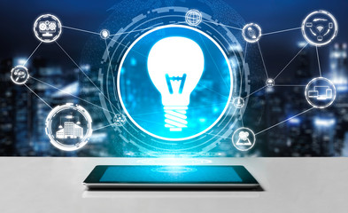 Innovation Technology for Business Finance Concept. Modern graphic interface showing symbol of...