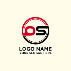 Fototapeta premium Circle logo with the letter OS inside. letters connecting with circles. Logo circle modern abstract