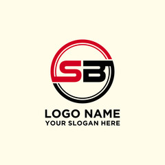 Circle logo with the letter SB inside. letters connecting with circles. Logo circle modern abstract
