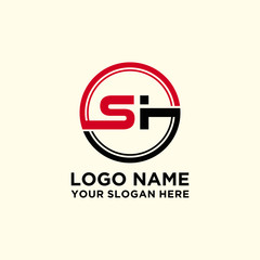 Circle logo with the letter SI inside. letters connecting with circles. Logo circle modern abstract
