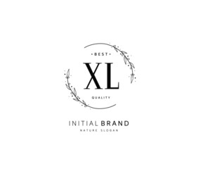 X L XL Beauty vector initial logo, handwriting logo of initial signature, wedding, fashion, jewerly, boutique, floral and botanical with creative template for any company or business.