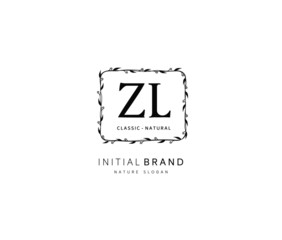 Z L ZL Beauty vector initial logo, handwriting logo of initial signature, wedding, fashion, jewerly, boutique, floral and botanical with creative template for any company or business.