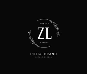 Z L ZL Beauty vector initial logo, handwriting logo of initial signature, wedding, fashion, jewerly, boutique, floral and botanical with creative template for any company or business.