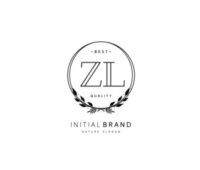 Z L ZL Beauty vector initial logo, handwriting logo of initial signature, wedding, fashion, jewerly, boutique, floral and botanical with creative template for any company or business.