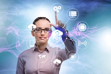 Businessman in edge and fog computing concept