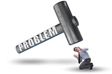 Businessman trying to deal with problem