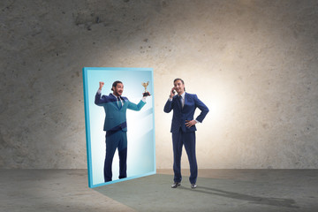 Obraz premium Man dreaming of bigger success