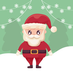 santa claus on winter landscape