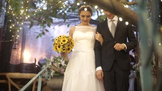 Bride and grrom walking the aisle after wedding cerimony2