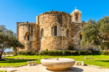 Medieval stone Church of St John the Baptist, Byblos, Jbeil, Lebanon