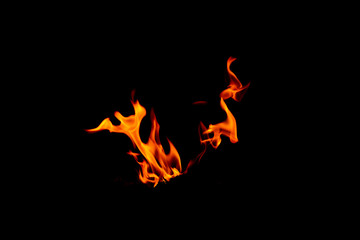 Flame on black background.