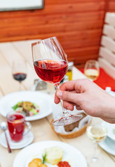 wine tasting in the restaurant