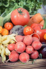 Vegetables as source minerals and vitamins. Best food for slimming and dieting