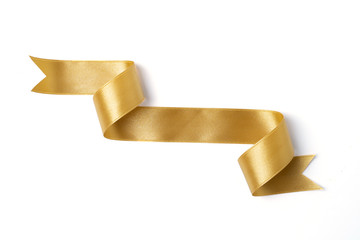 gold banners ribbons label on white - 294102566