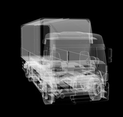 Truck x-ray on black background
