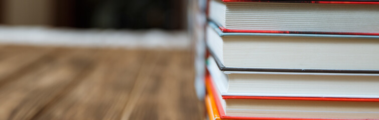 Books stack texture and background