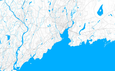 Rich detailed vector map of West Haven, Connecticut, USA