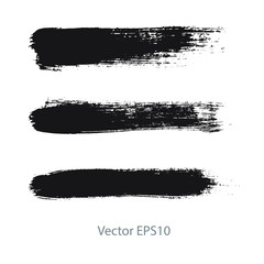 brush strokes watercolor background. Vector black paint