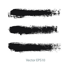 brush strokes watercolor background. Vector black paint