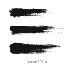 brush strokes watercolor background. Vector black paint