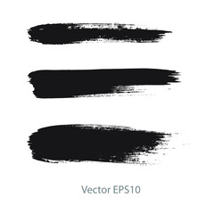 brush strokes watercolor background. Vector black paint